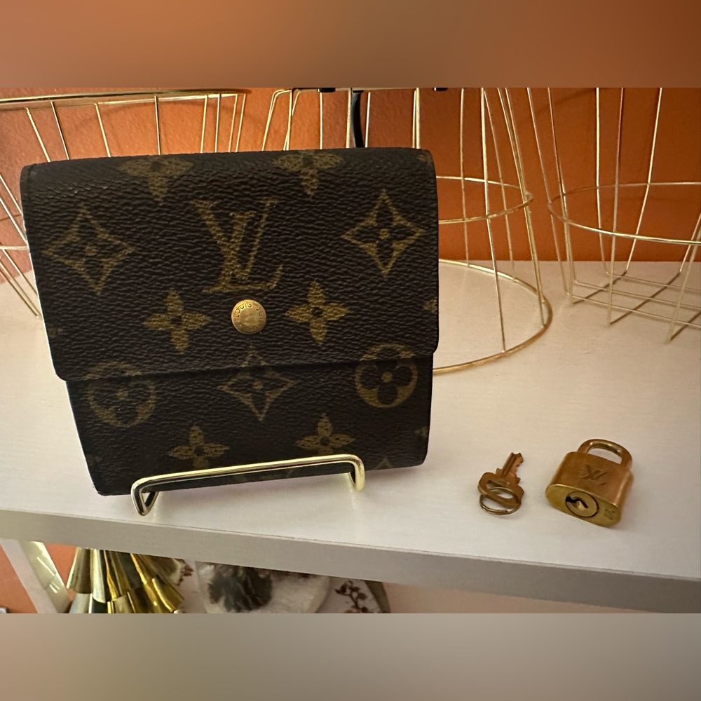 LOUS VUITTON Bundle (Small Compact Wallet w/ Lock & Key #317) AUTHENTIC